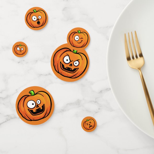 Drôle table Citrouille Halloween confetti (Groupe)
