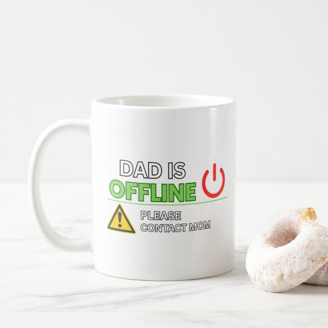 DRÔLE ! Tasse à café « Papa est déconnecté » (Avec donut)