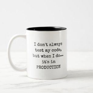 Drôle test Nerdy en production Mug de café à deux 