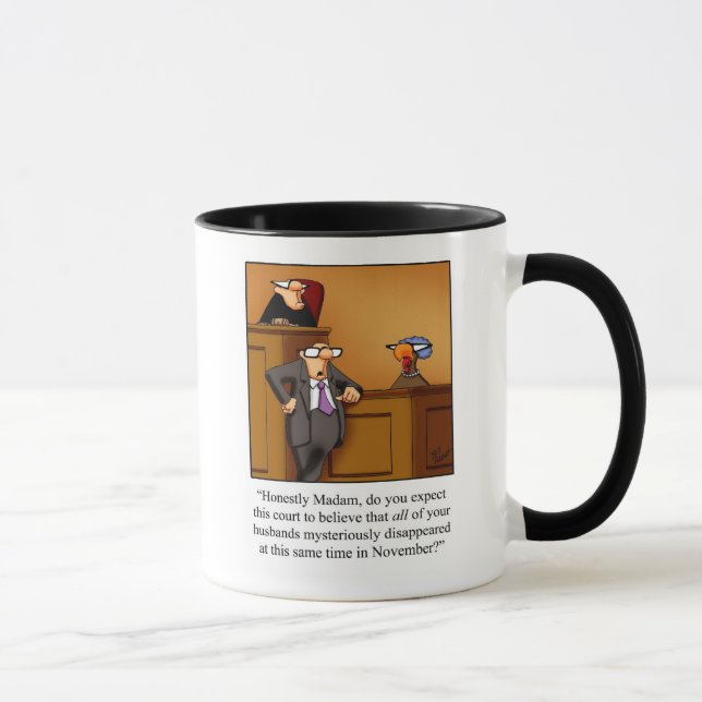 Drôle Thanksgiving Turquie procès Humour Mug (Droite)