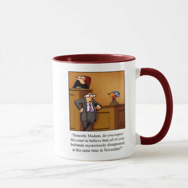 Drôle Thanksgiving Turquie procès Humour Mug (Droite)