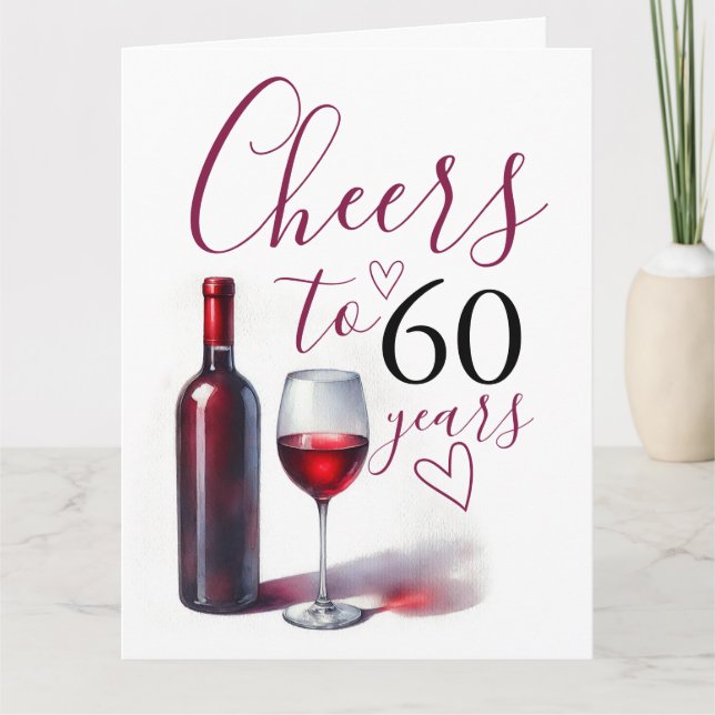 Drôle thème du vin 60e anniversaire Cartes (Devant)
