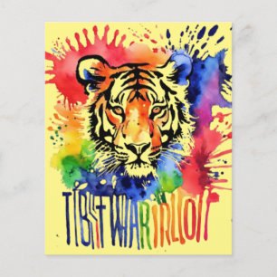 Drôle tigre coloré à l'aquarelle