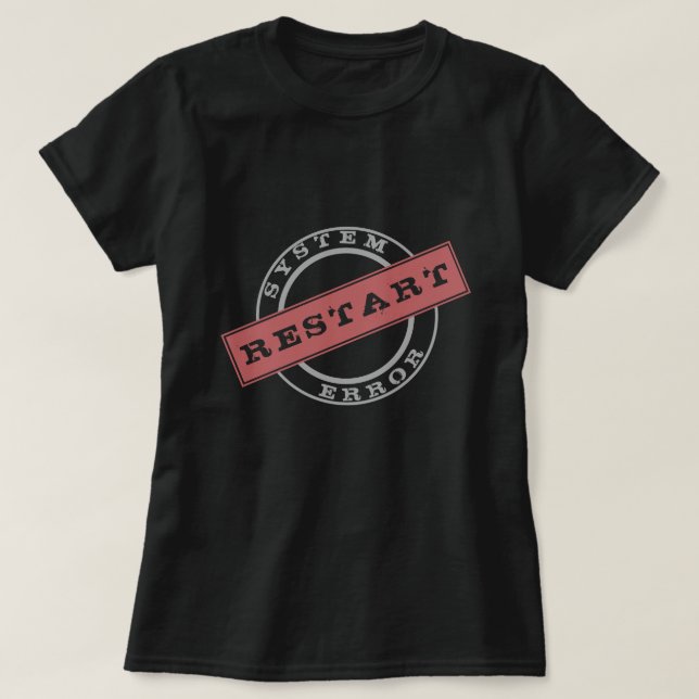 Drôle Timbre T-Shirt Redémarrage du texte - Person (Design devant)