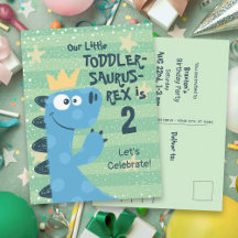 Drôle Toddler Boy's T-Rex Invitation d'anniversair