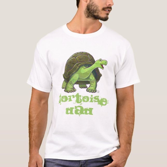 Drôle Tortoise Papa Mens T-Shirts (Devant)