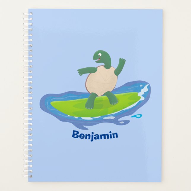 Drôle tortue vague de surf dessin animé (Devant)