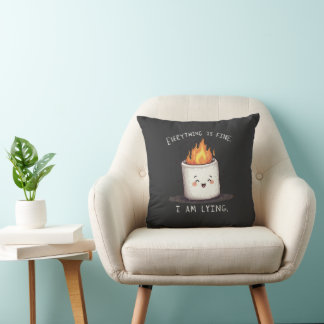 Drôle Tout va Bien Mensonge Oreiller Marshmallow