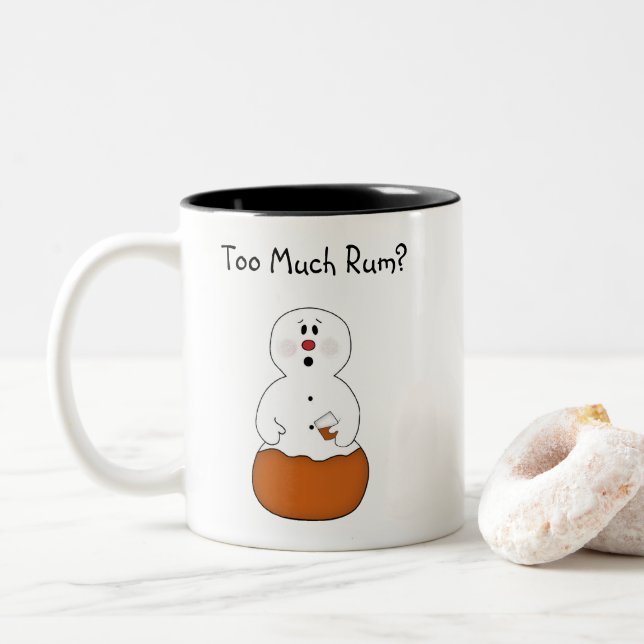 Drôle trop de rhum Snowman Mug (Avec donut)