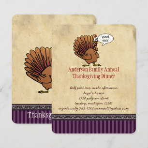 Drôle Turquie Thanksgiving Dîner Invitation