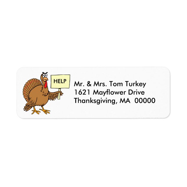 Drôle Turquie Thanksgiving retour Adresse Stickers (Devant)