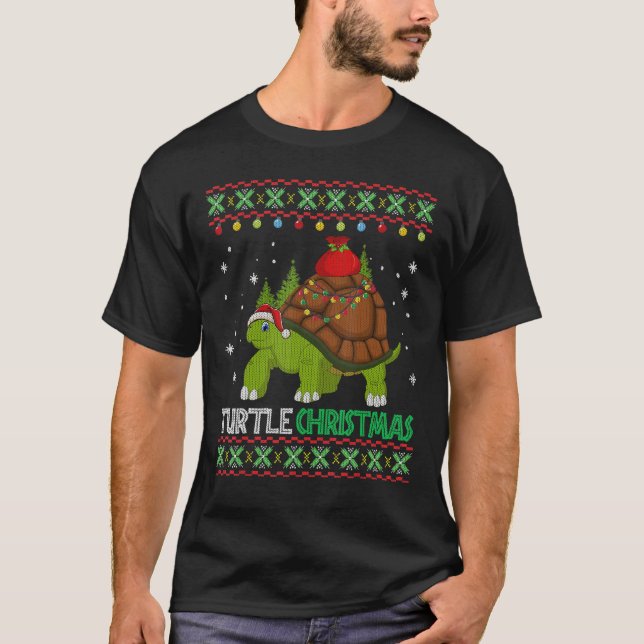 Drôle Turtle Père Noël Vilain Sweat de Noël (Devant)