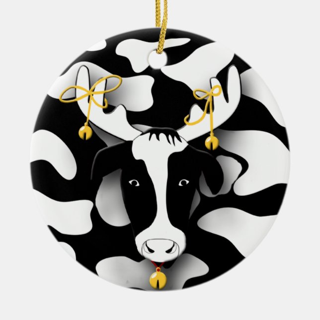 Drôle Vache grasse Ornement de Noël (Devant)
