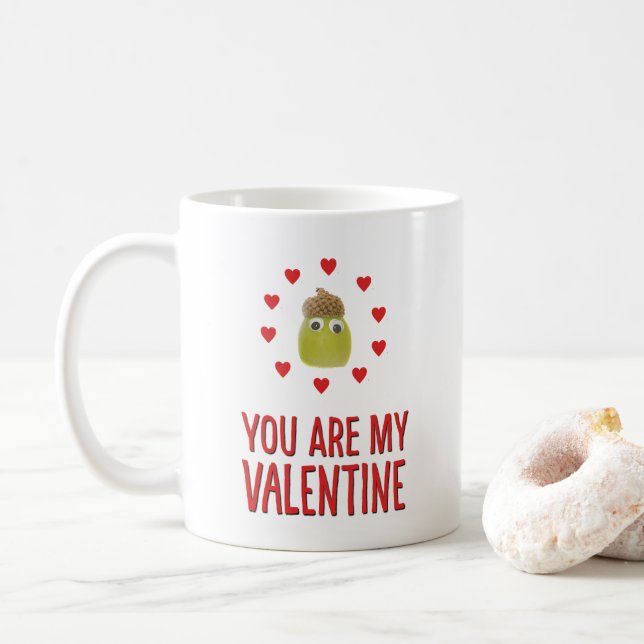Drôle vegans mignon raisins Valentine's Day mug (Avec donut)