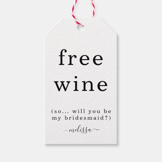 Drôle Vin Gratuit Serez-Vous Mon Étiquette Femme D (Devant)