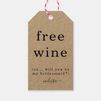 Drôle Vin Gratuit Serez-Vous Mon Étiquette Femme D