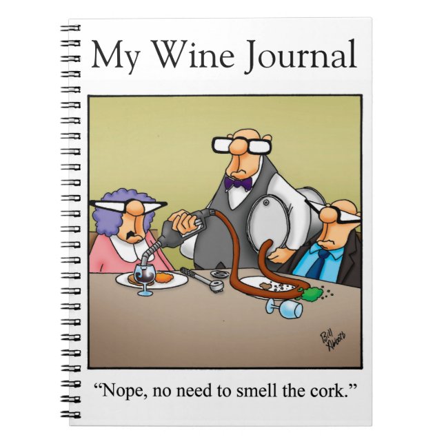Drôle Vin Humour Journal Cadeau (Devant)