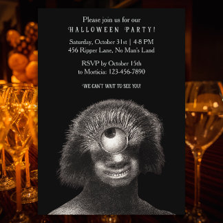 Drôle Vintage Cyclops Halloween Party Invitation