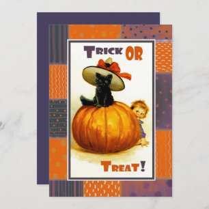 Drôle Vintage enfant Halloween Invitations