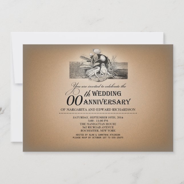 drôle vintage typographie anniversaire invitations (Devant)