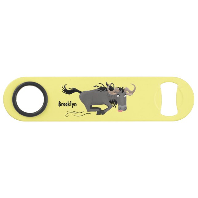 Drôle wildebeest tourner dessin animé illustration (Devant (Horizontal))