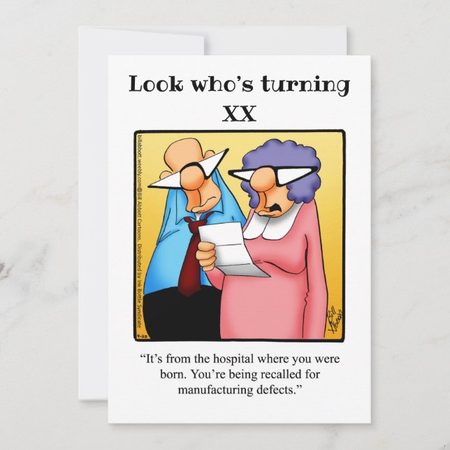 Drôle XXe anniversaire Invitations de fête (Devant)