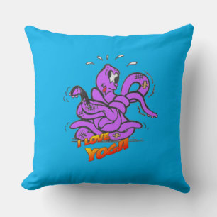 Drôle Yoga Octopus Cust. Coussin décoratif