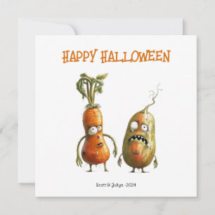 Drôle zombie légumes Halloween carte de voeux