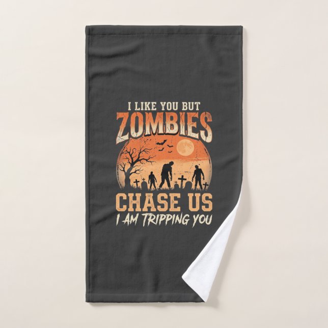 Drôles de zombies Halloween nous poursuivent Desig (Serviette à main)