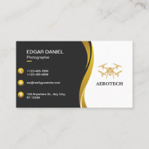 Drone Carte de visite Gold Black