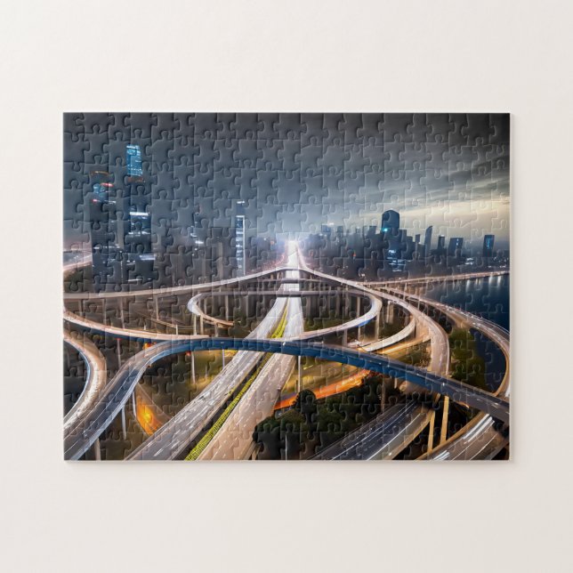 Drone City Shot 4 Photo Puzzles Internet Jigsaw (Horizontal)