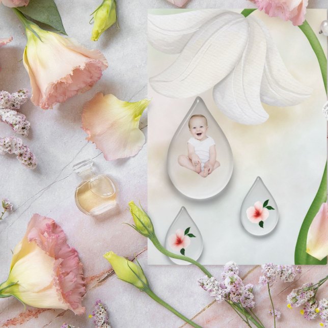 droplets de fées blanches 1 carte d'anniversaire (Créateur téléchargé)