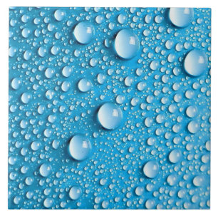 Droplets d'eau sur bleu Carreaux céramiques per