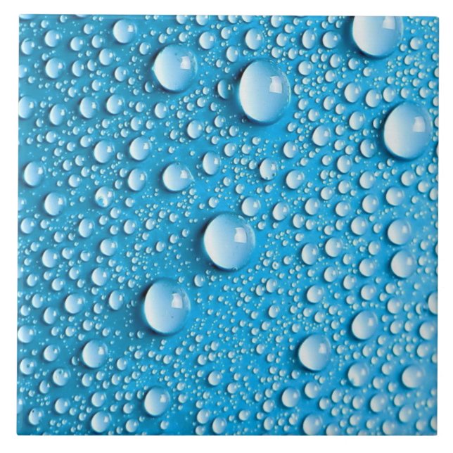 Droplets d'eau sur bleu | Carreaux céramiques pers (Devant)