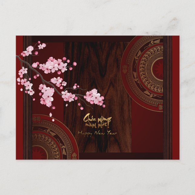 Drum Blossom Tet Hoa Anh Dao Vietnamien Carte de l (Devant)