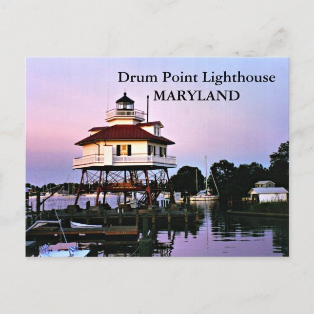 Drum Point Lighthouse, Maryland Carte Postale (Devant)