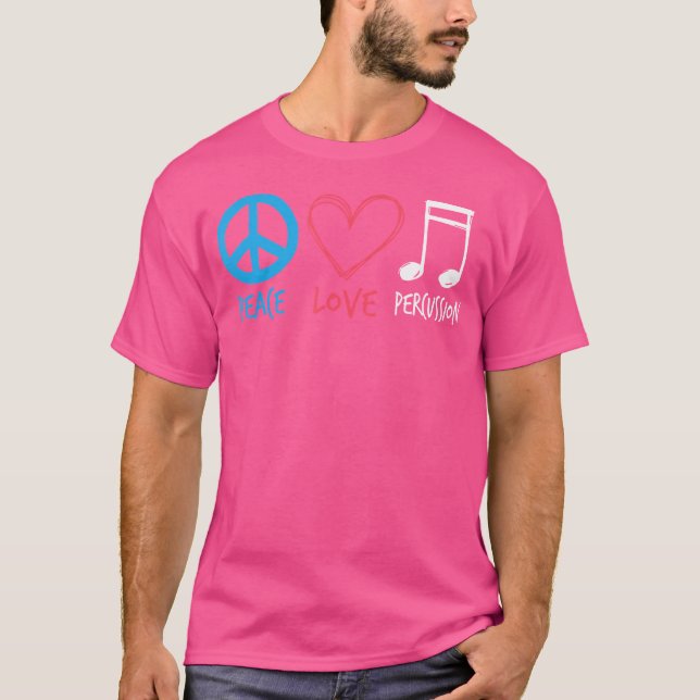 Drumline Tshirt Marching Band Chemise Peace Love P (Devant)