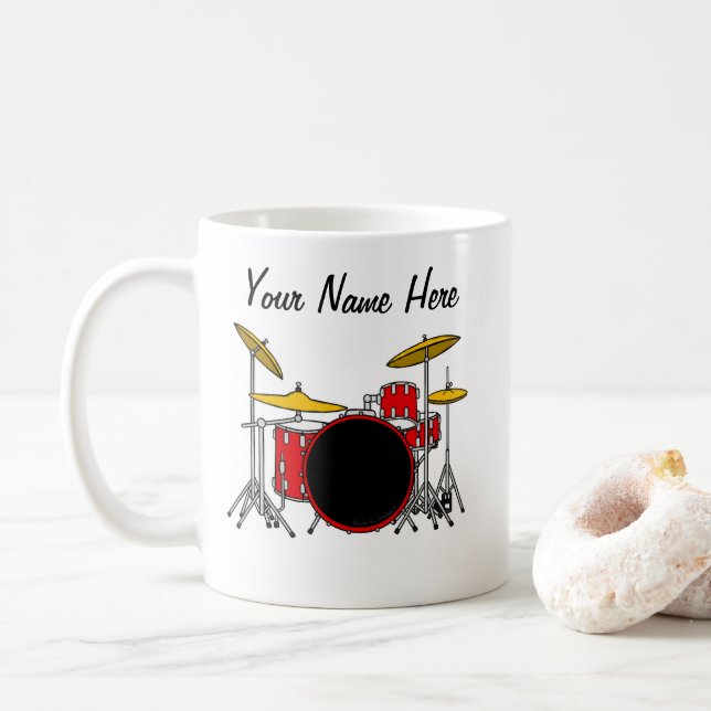 Drummer Custom Mug Drum Enseignant Musicien Don (Avec donut)