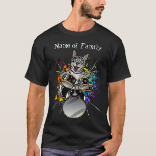 Drummer de chat Jouer des tambours Hommes T-shirt