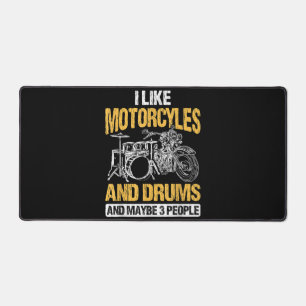 Drummer Drumming J'Aime Les Motos Et Les Drums