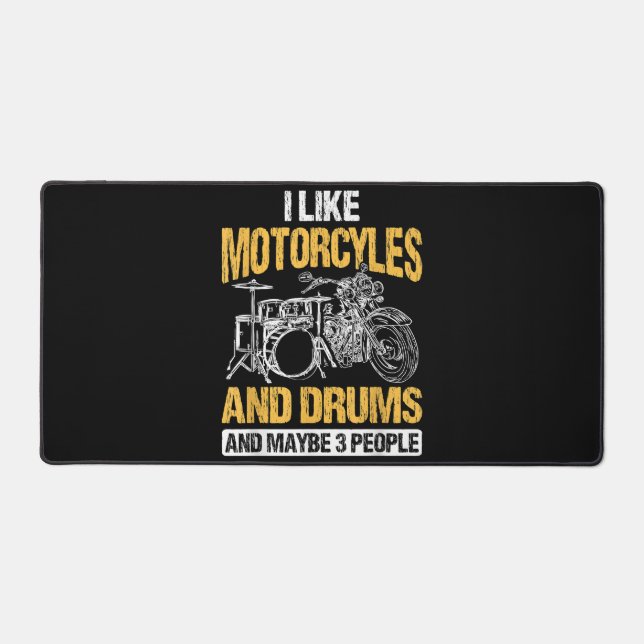 Drummer Drumming J'Aime Les Motos Et Les Drums (Recto)