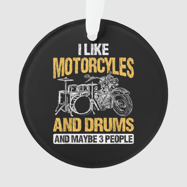 Drummer Drumming J'Aime Les Motos Et Les Drums (devant)