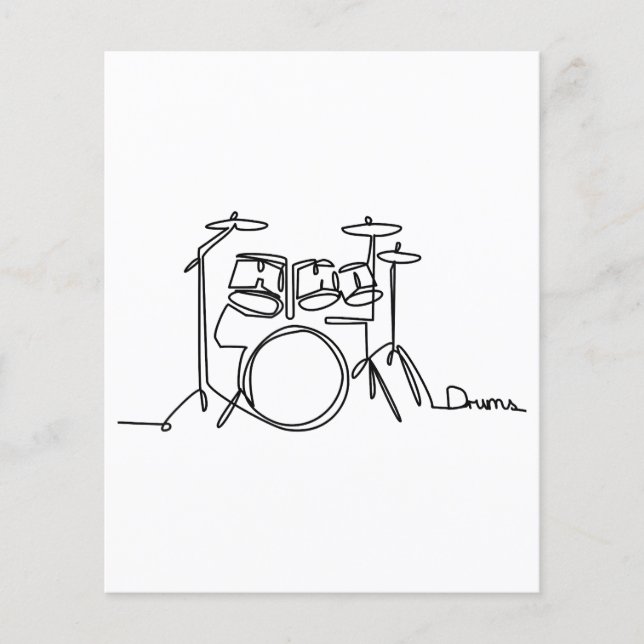 Drummer Music Design Drums One-Line (Devant)