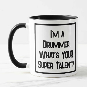 Drummer Super Talent. Mug à café à deux tons