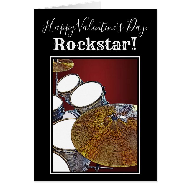 Drummer Valentine Card Drum Kit Rockstar Snare (Devant)