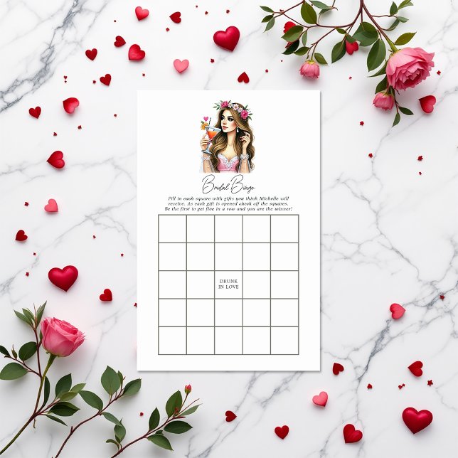 Drunin in Love Fête des mariées Bingo Jeu (Drunk in Love Bridal Shower Bingo Game)