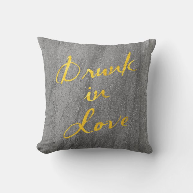 Drunin in Love Gold & Granite Coussin extérieur (Recto)