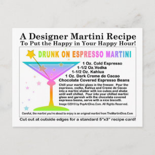Drunk on Expresso Martini Recette Carte postale