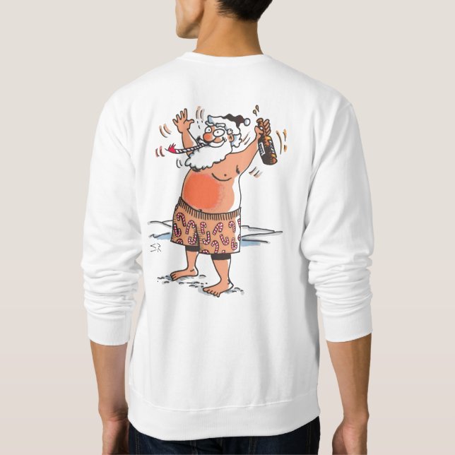 Drunk Père Noël sweatshirt blanc retour (Dos)
