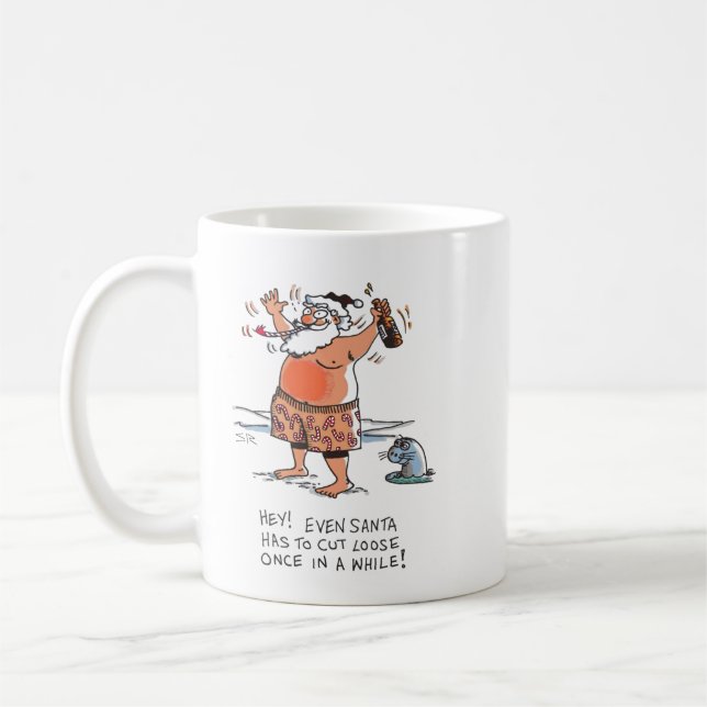 Drunk Père Noël w phoque mug (Gauche)